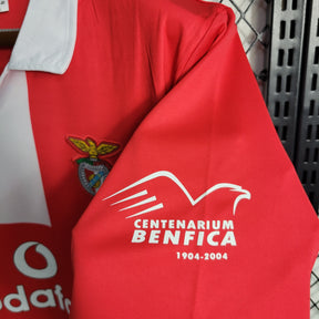 Camisa Benfica Home 2004/05 - Adidas Retrô Masculina - Vermelha/Branca