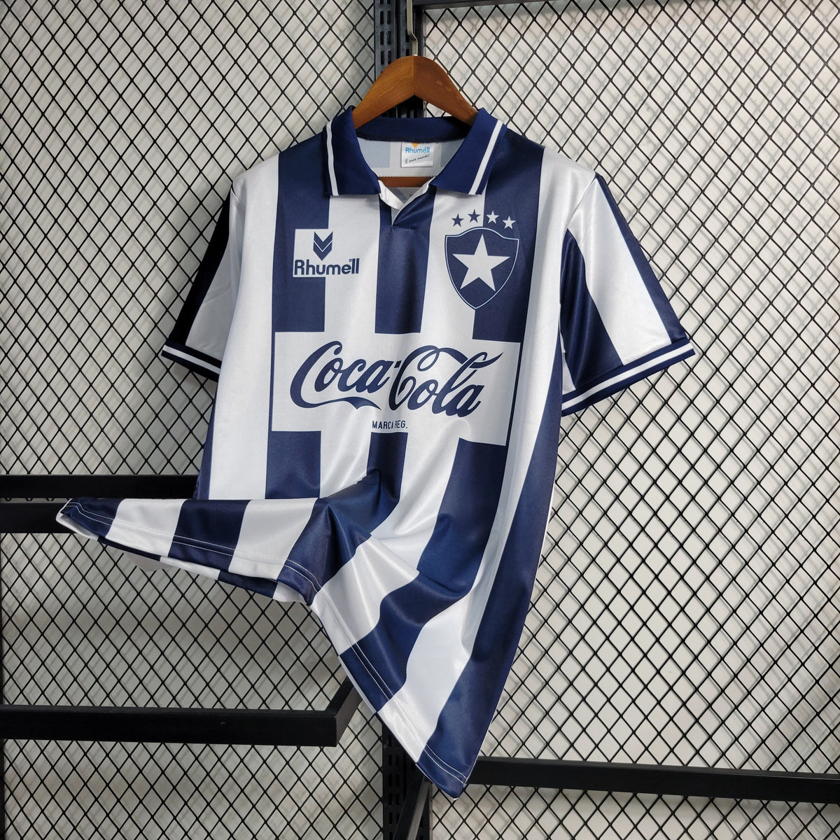 Camisa Botafogo Home 1994 - Rhumell Retrô Masculina - Branca/Azul