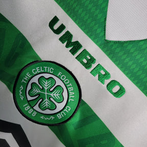 Camisa Celtic Home 1998/99 - Umbro Retrô Masculina - Branca/Verde