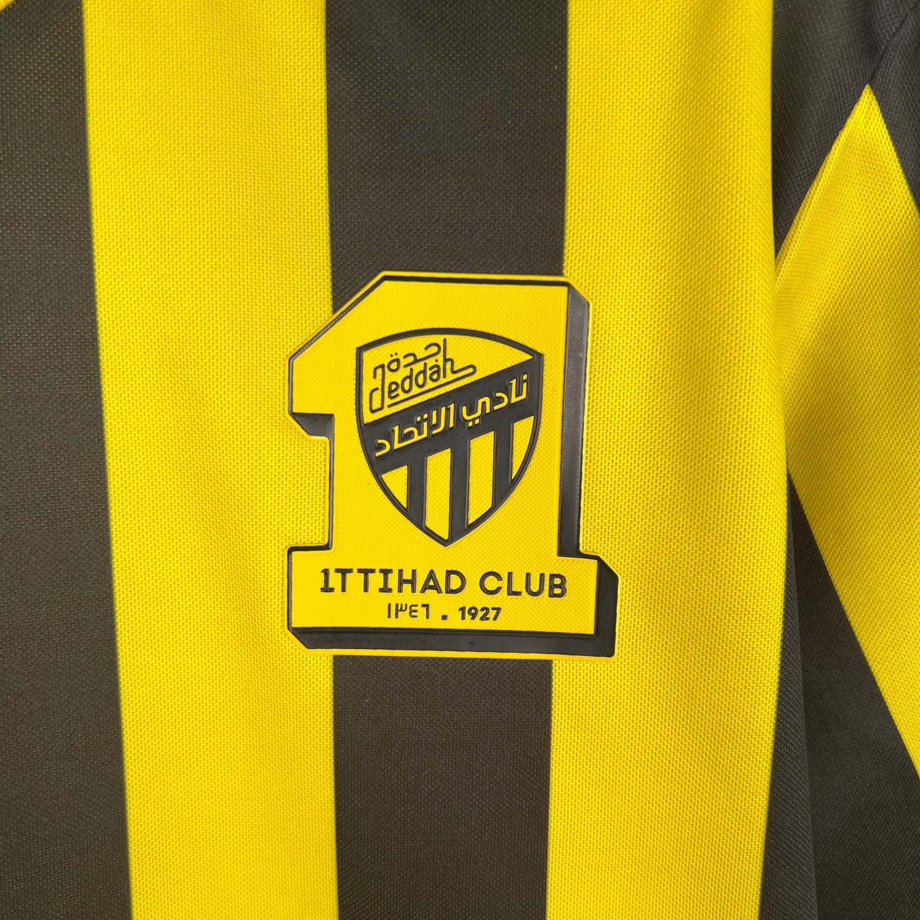 Camisa Al-Ittihad Home 2023/24 - Nike Torcedor Masculina - Amarela/Preta