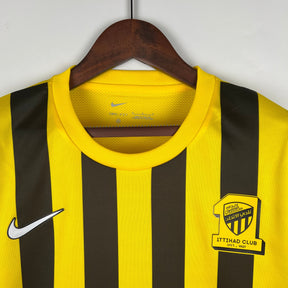 Camisa Al-Ittihad Home 2023/24 - Nike Torcedor Masculina - Amarela/Preta