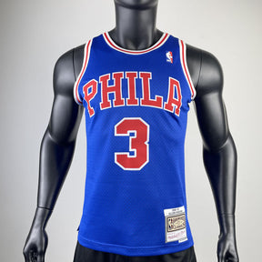 Regata NBA Retrô 76ers Mitchell & Ness 1996/1997 Allen Iverson Azul